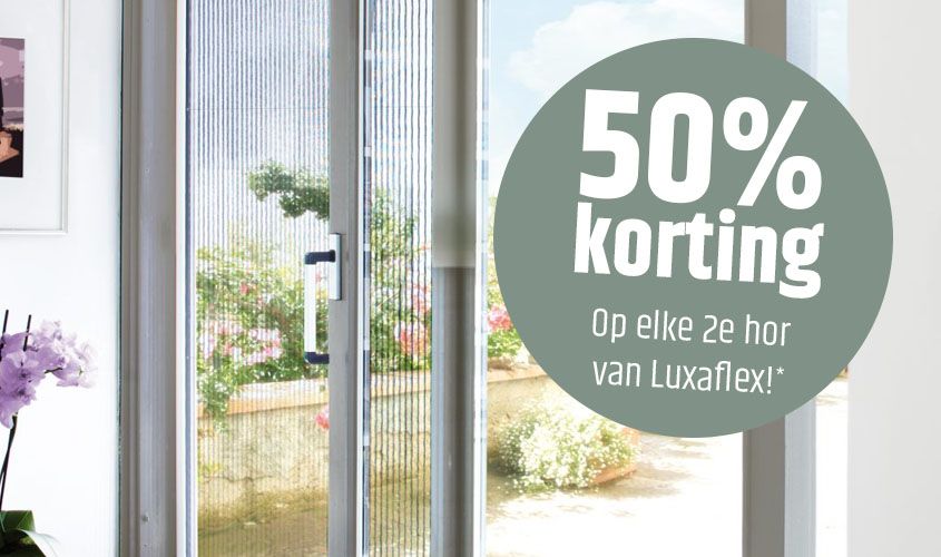 actie luxaflex horren