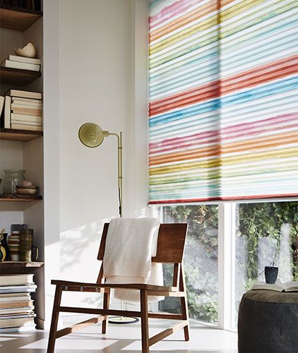 Plisségordijnen met regenboog