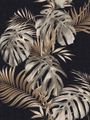 Gordijn Monstera gold leaf dim out