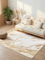 Vloerkleed Lalix | Gold marble