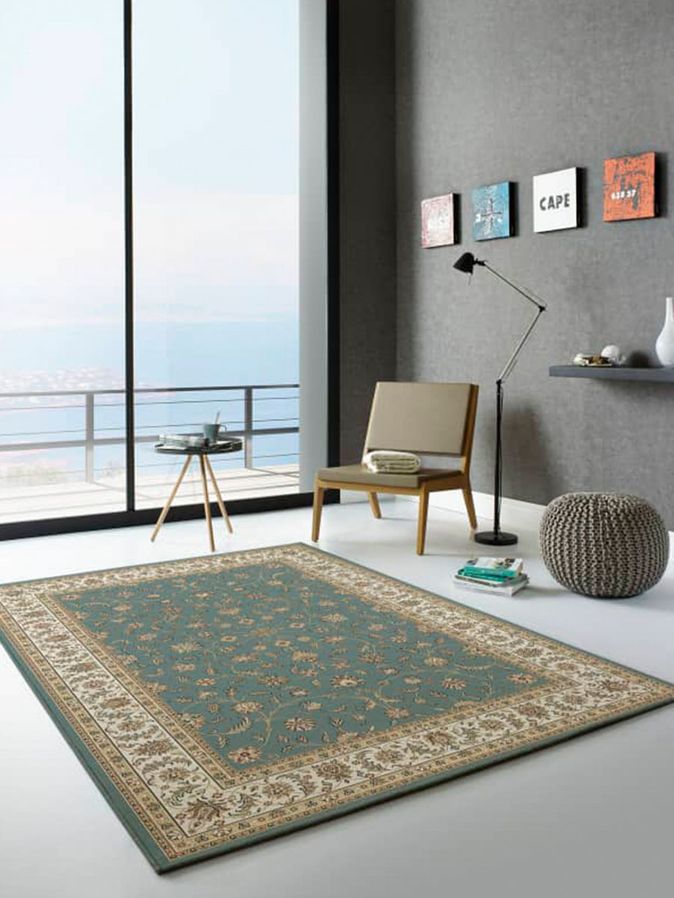 Vloerkleed Kirman petrol