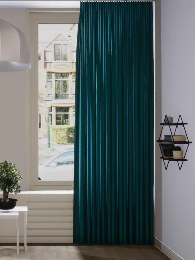 Gordijn Celeb velours petrol