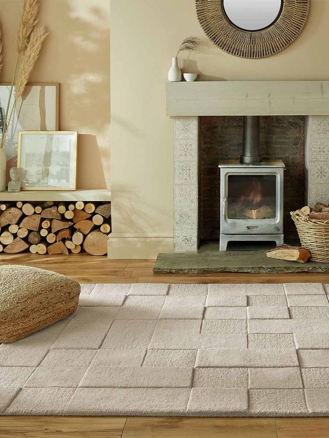 Vloerkleed Checkerboard  | Natural