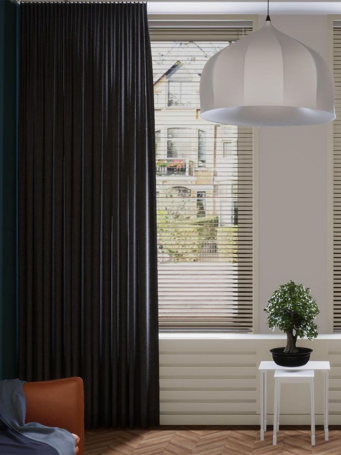 Gordijn Tender velours antraciet