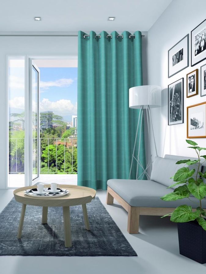 Gordijn Elegance velours azuur