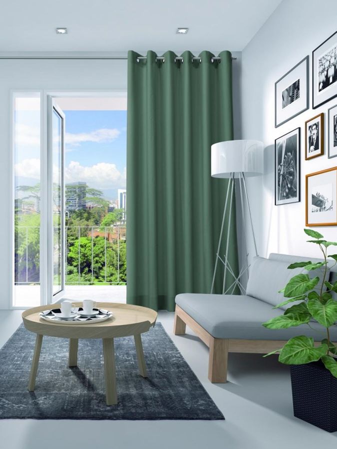 Gordijn Elegance velours blauw/groen