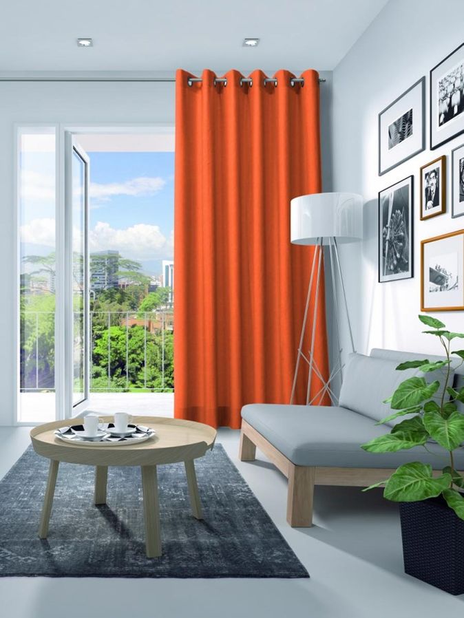Gordijn Elegance velours fluor oranje