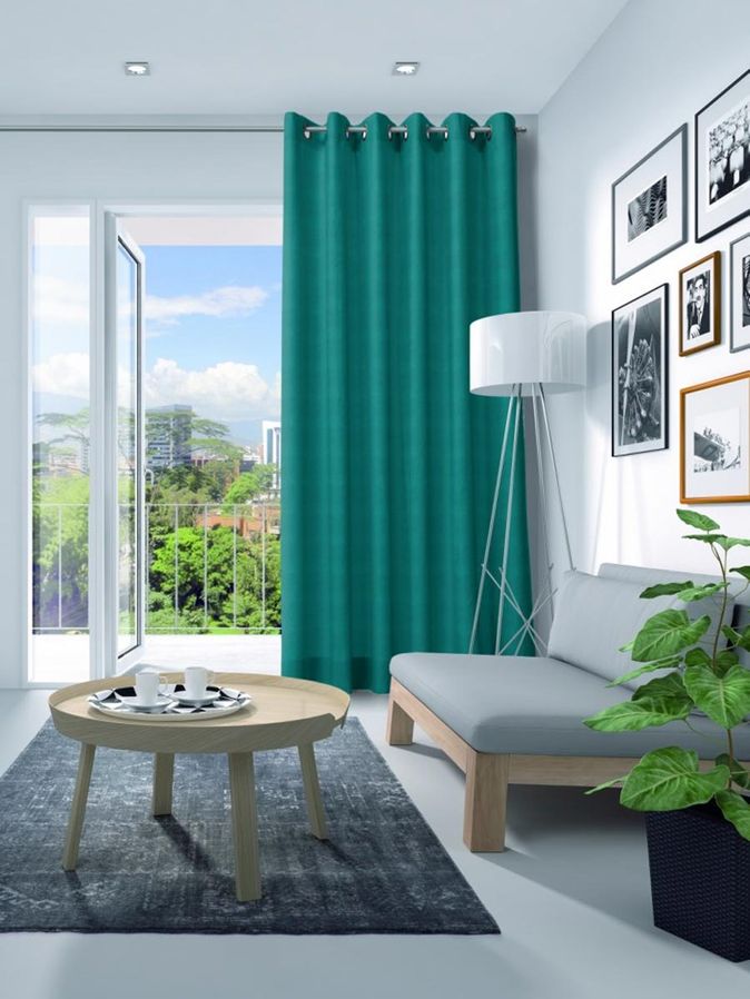 Gordijn Elegance velours petrol