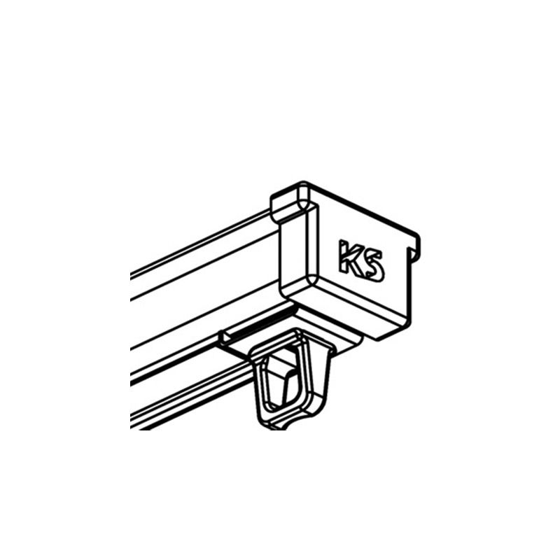 KS rail eindstop wit