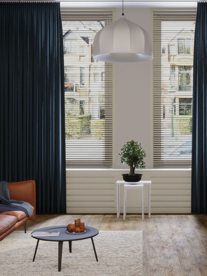 Gordijn Lelie petrol