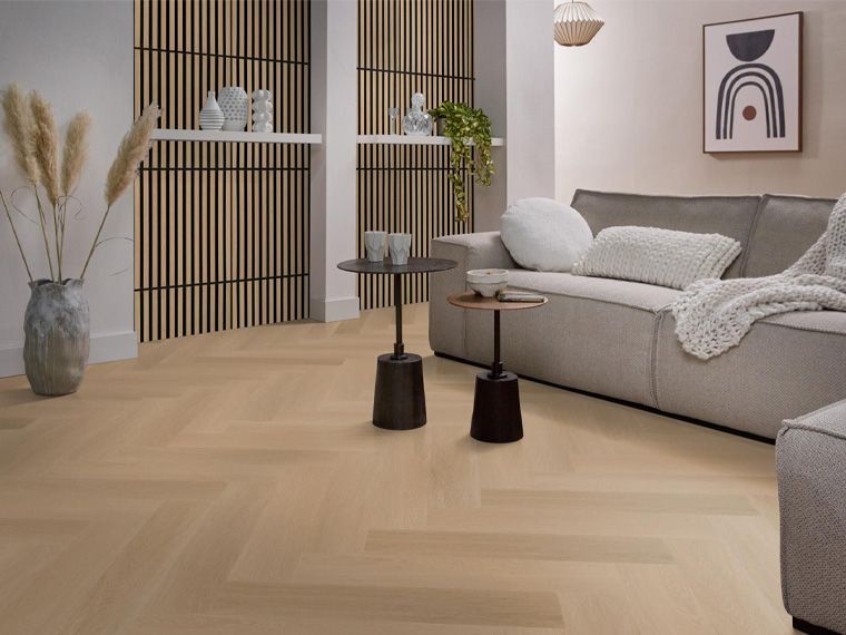 Houten wandpaneel vierkant | Licht eiken