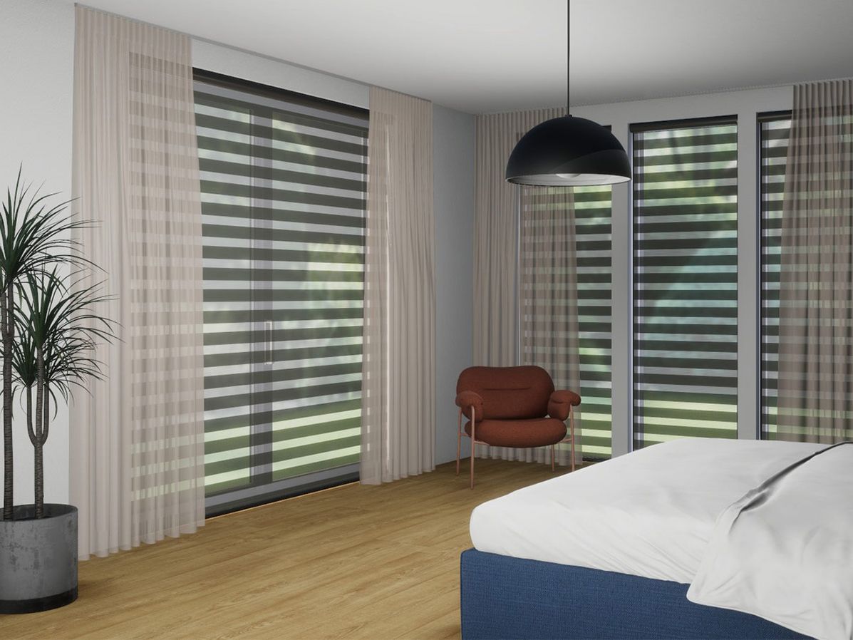 Duo-rolgordijn R-line antraciet