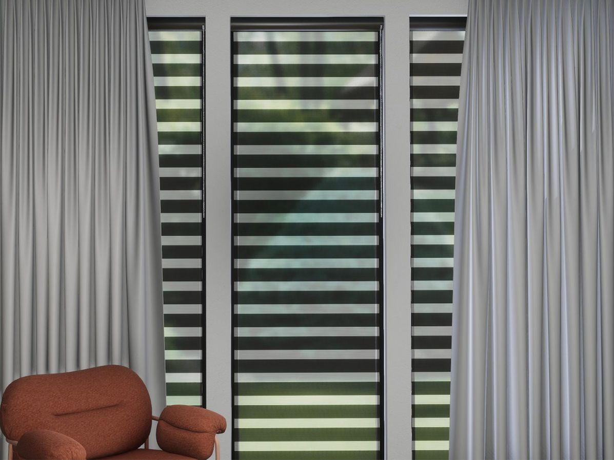 Duo-rolgordijn R-line donkergrijs