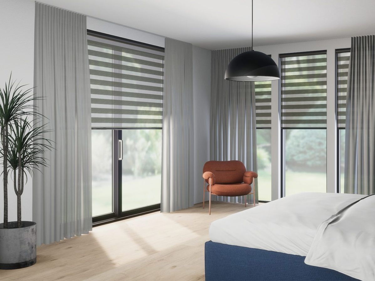 Duo-rolgordijn R-line taupe