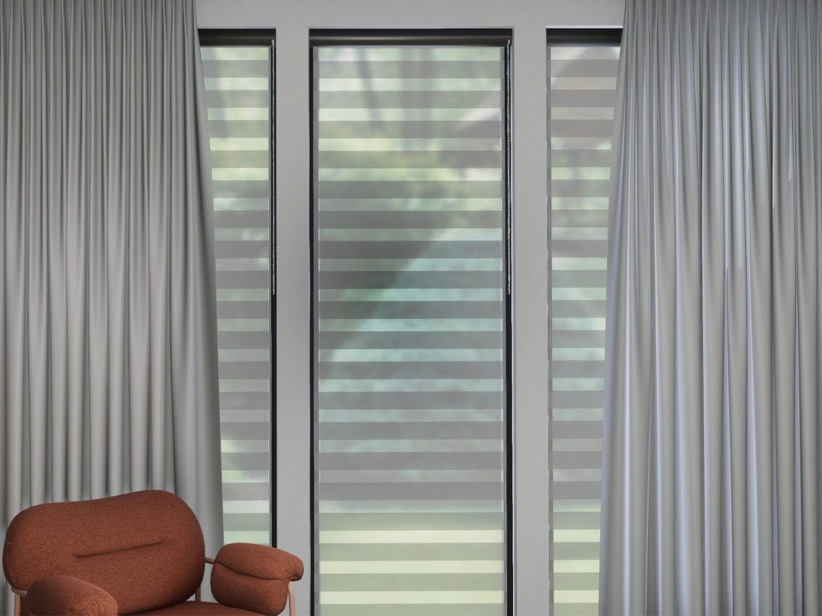 Duo-rolgordijn R-line gladwit