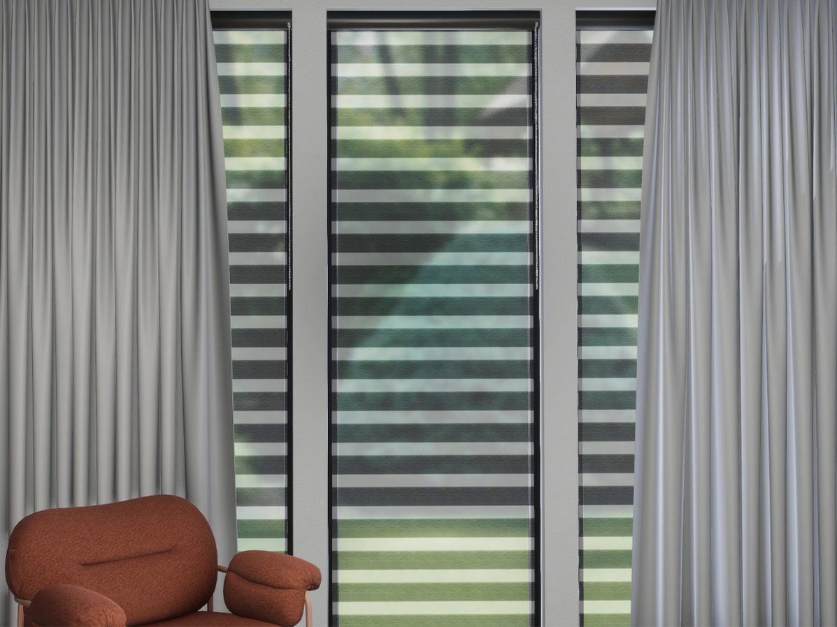 Duo-rolgordijn R-line grijs