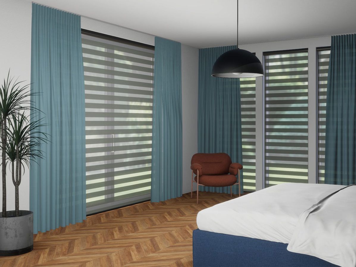 Duo-rolgordijn R-line zilver