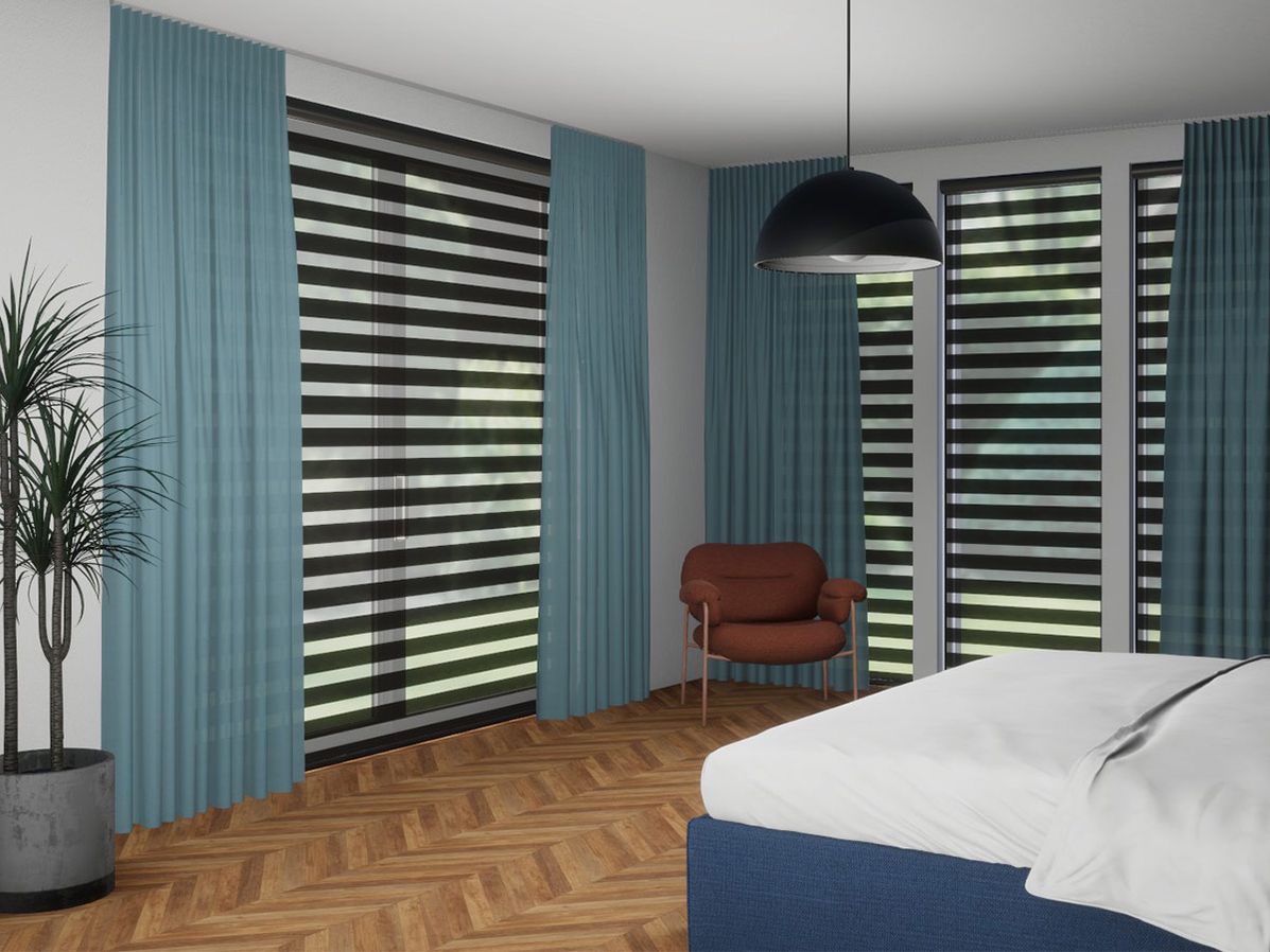 Duo-rolgordijn R-line zwart