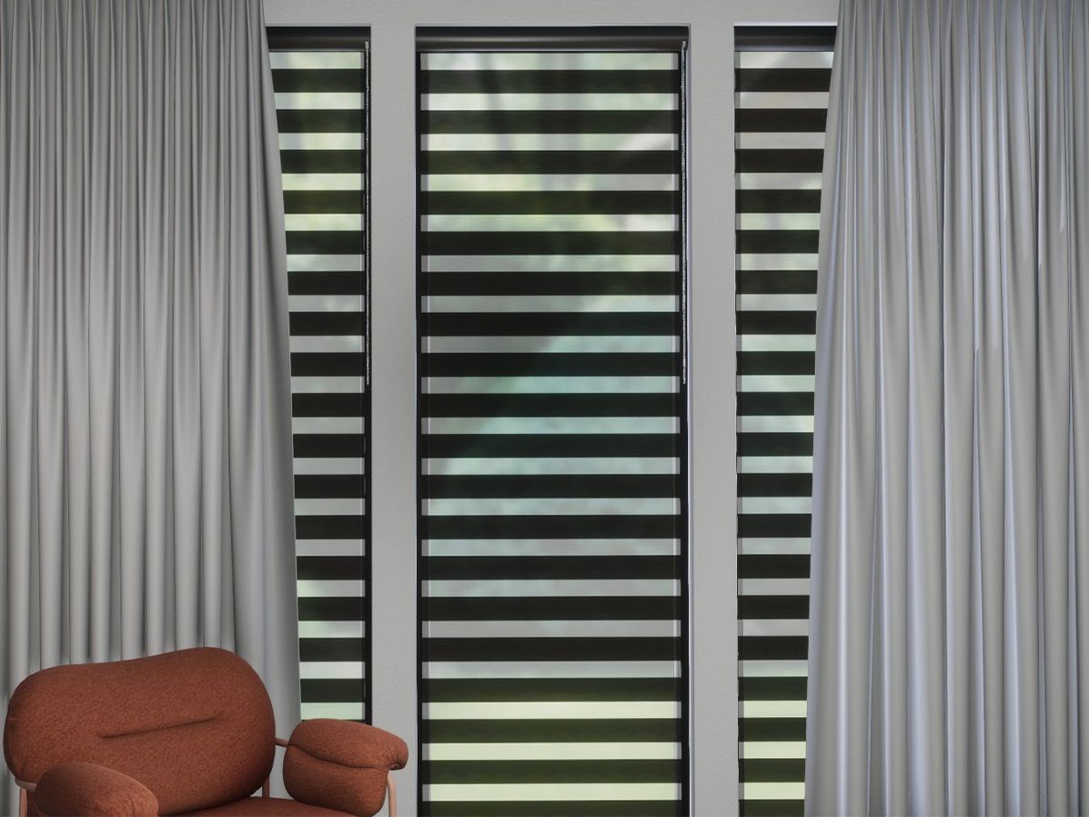 Duo-rolgordijn R-line zwart