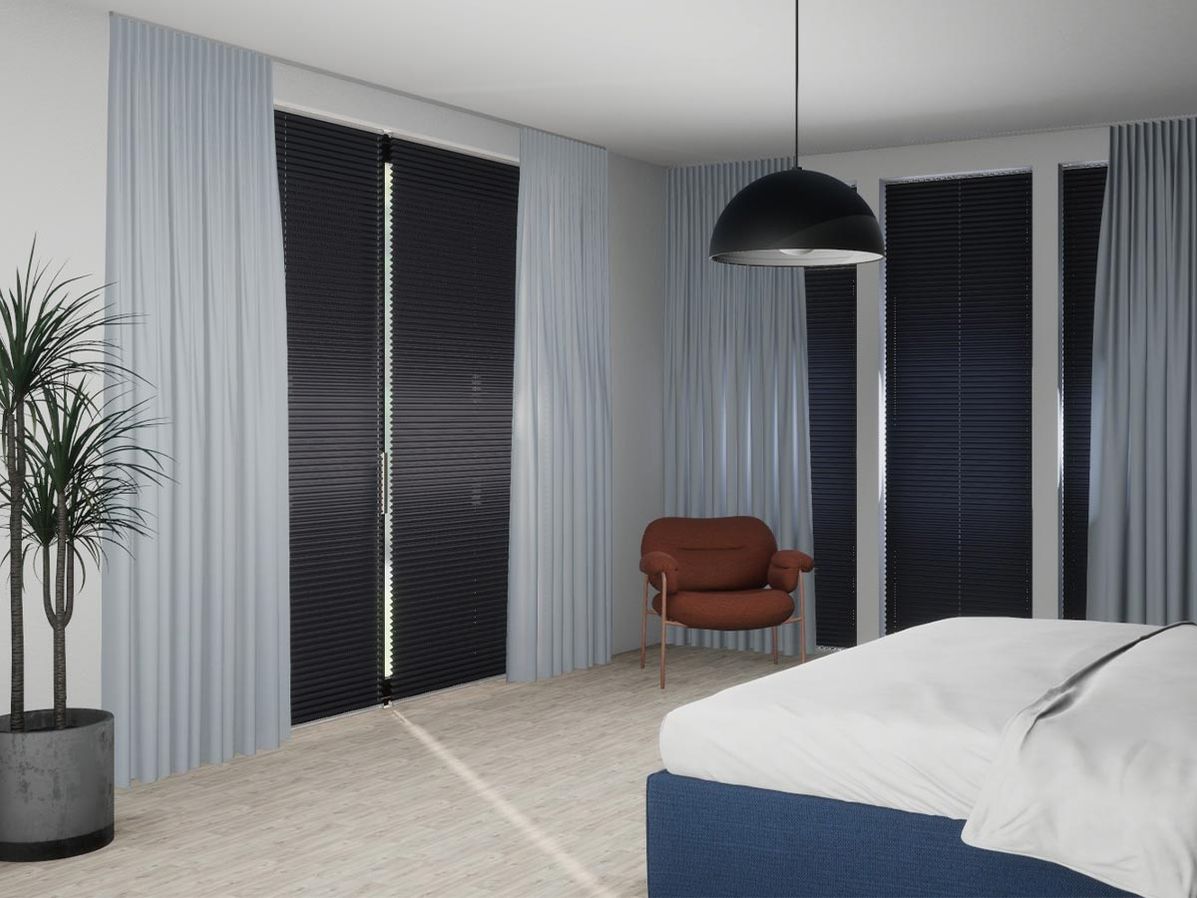 Plisségordijn R-line | Marineblauw