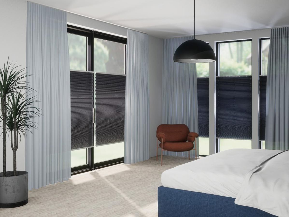 Plisségordijn R-line | Marineblauw