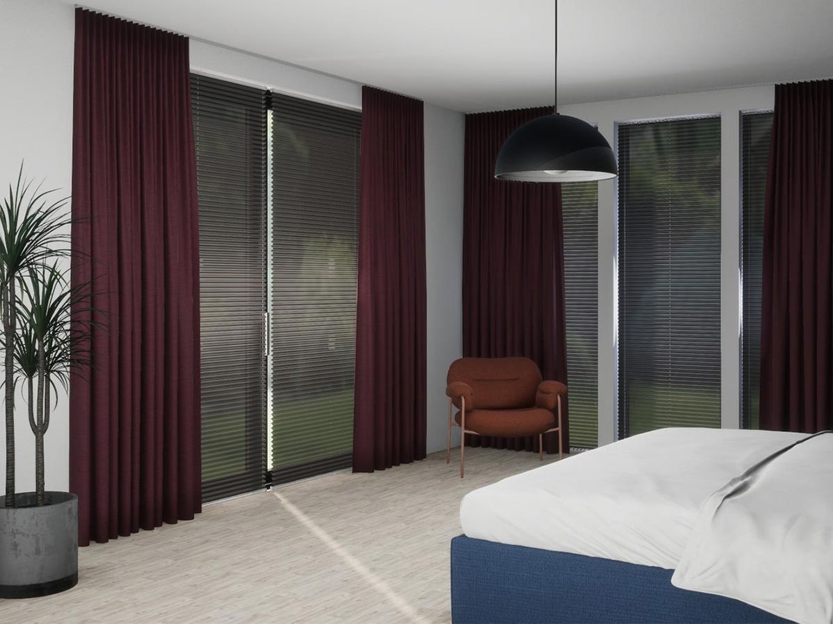 Plisségordijn R-line | Zwart linnen