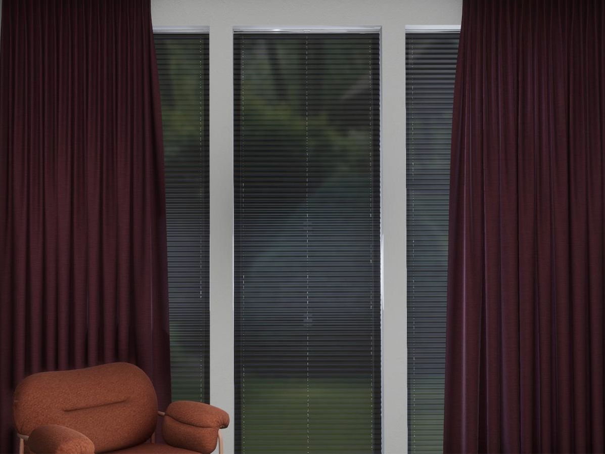 Plisségordijn R-line | Zwart linnen