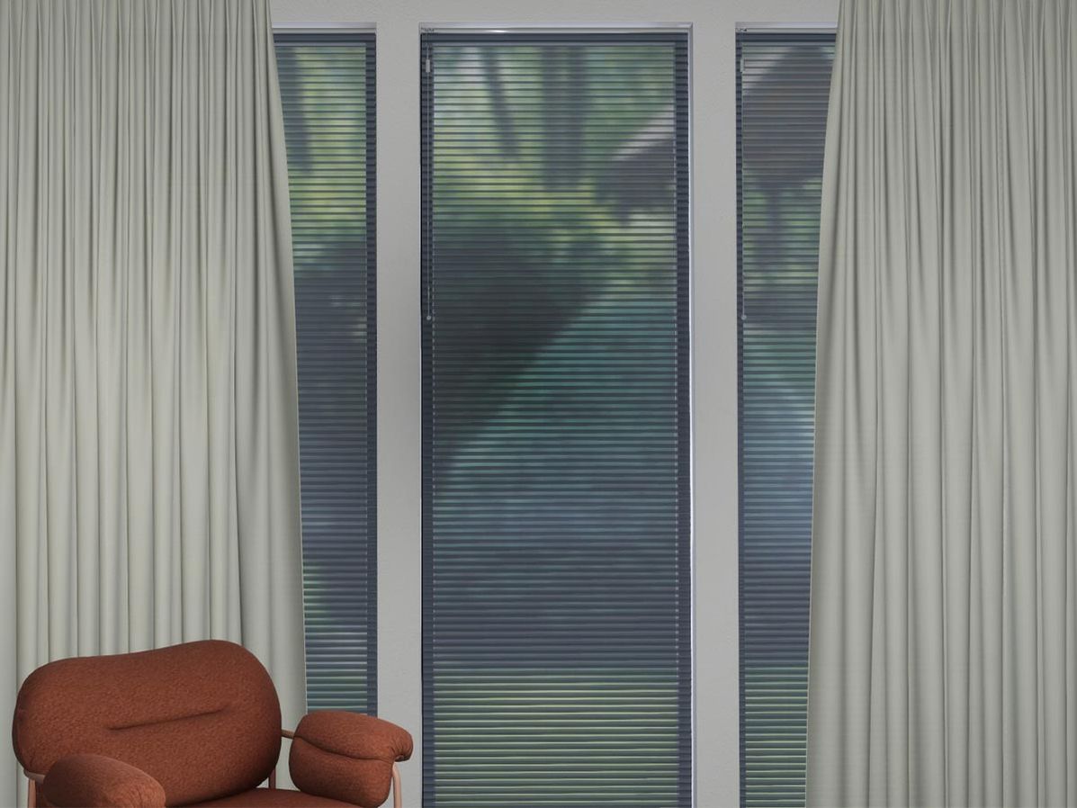 Plisségordijn dubbel R-line | Marineblauw