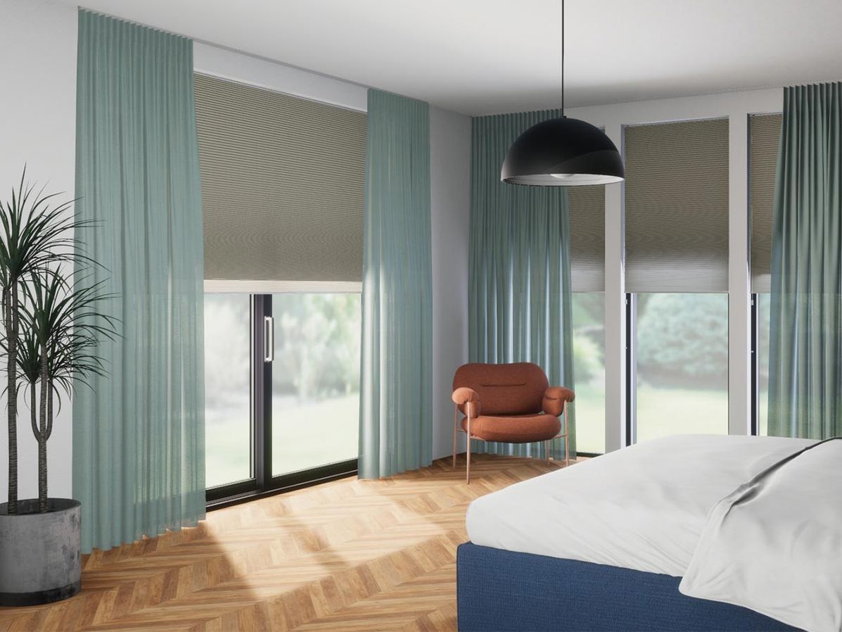 Plisségordijn dubbel R-line | Bamboe