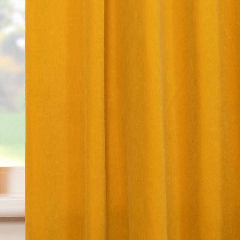 Gordijn Superior velours okergeel