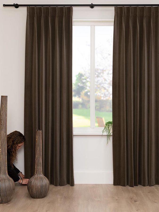 Gordijn Superior velours mokka