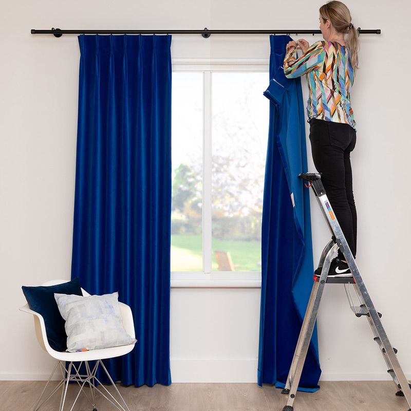 Gordijn Superior velours kobalt