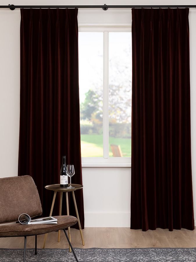 Gordijn Superior velours ossenbloed