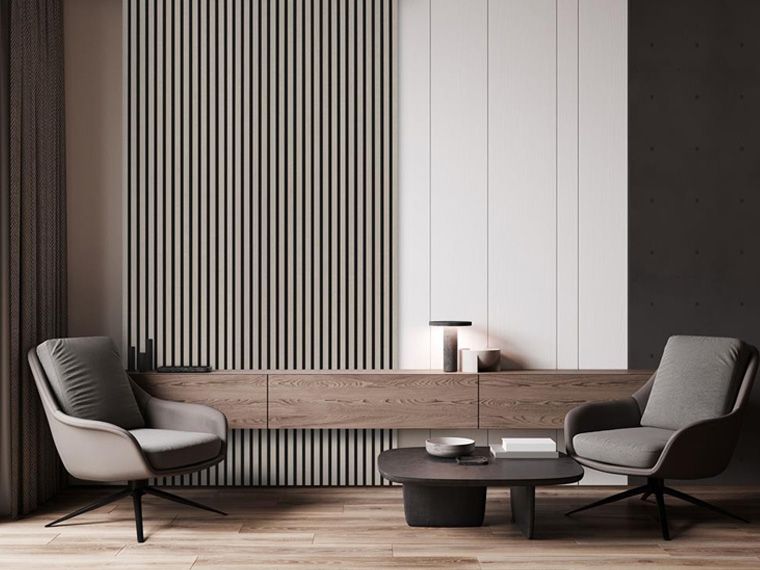 Houten wandpaneel | Taupe