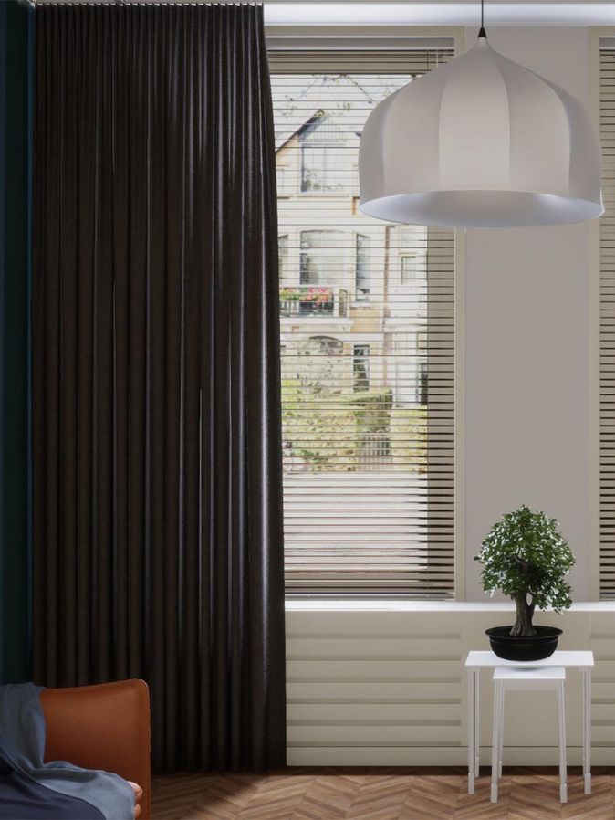 Gordijn Tender velours donkertaupe