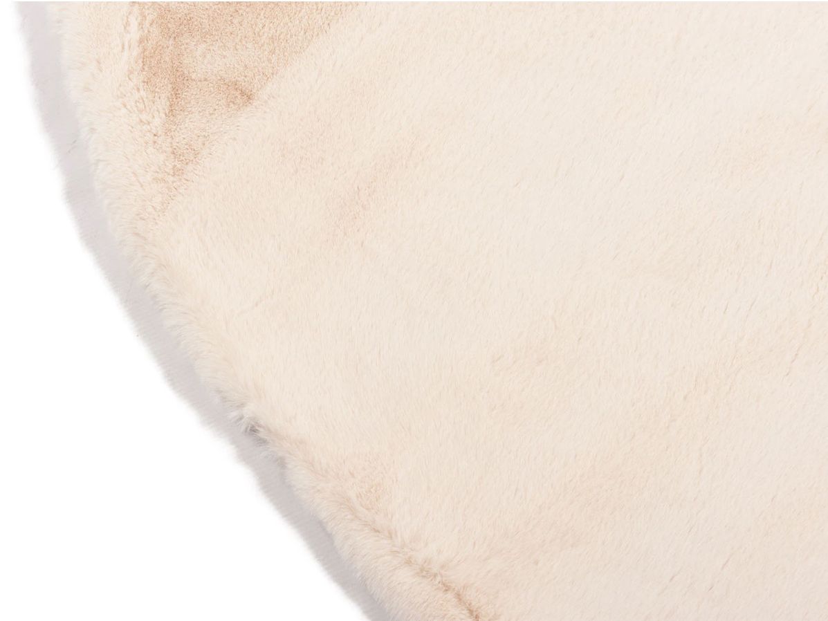 Vloerkleed Plush rond crème