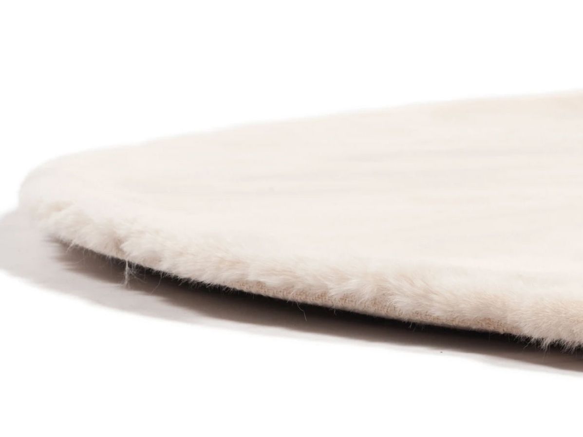 Vloerkleed Plush rond crème