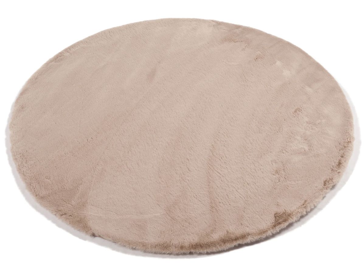 Vloerkleed Plush rond beige