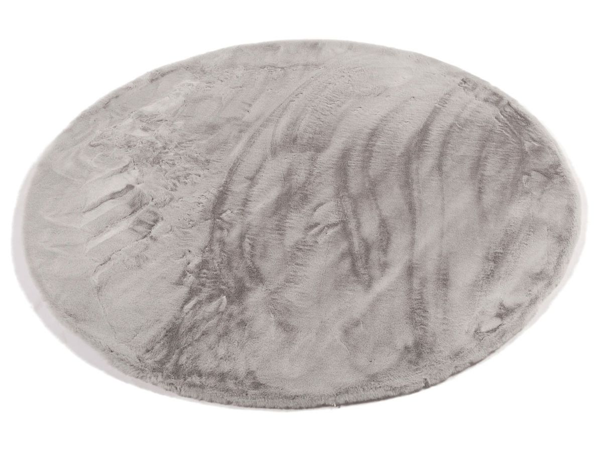 Vloerkleed Plush rond creme