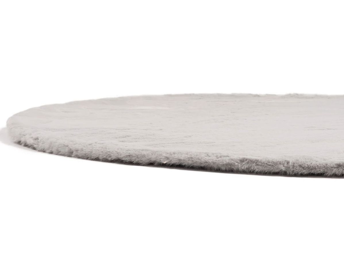 Vloerkleed Plush rond creme