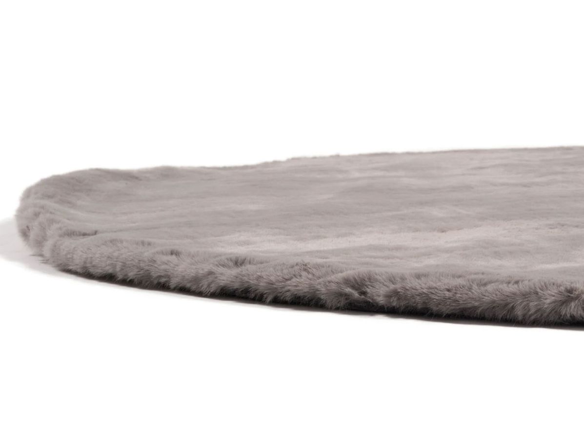 Vloerkleed Plush rond grijs