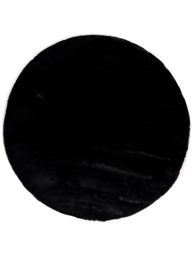 Vloerkleed Plush rond zwart