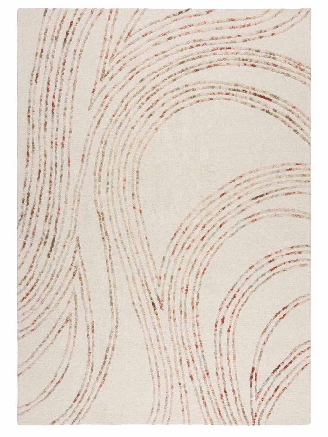 Vloerkleed Swirl wool natural