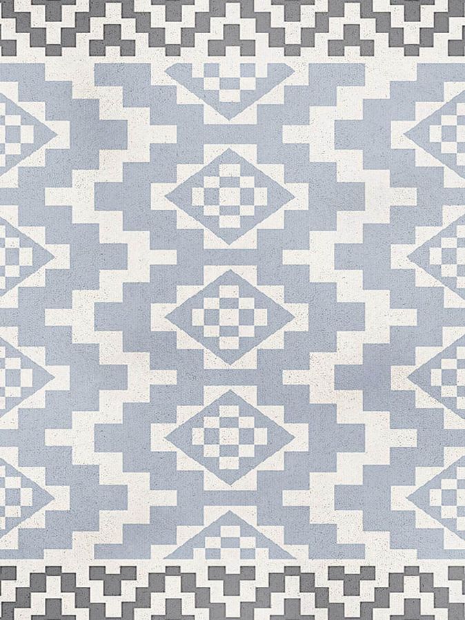 Vloerkleed Alaska blue aztec