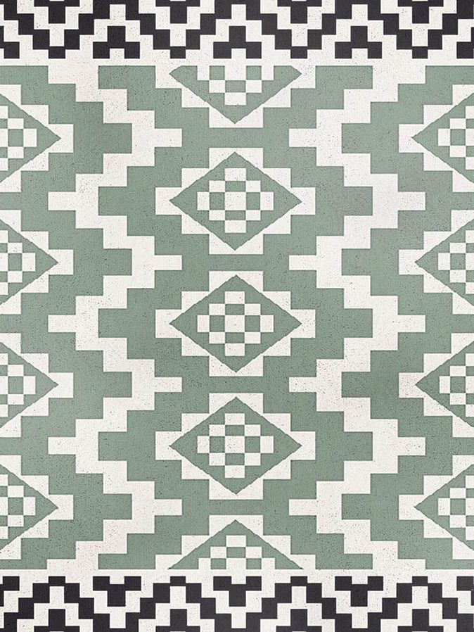 Vloerkleed Alaska groen aztec