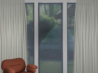 Plisségordijn dubbel R-line marineblauw