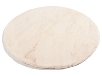 Vloerkleed Plush rond crème