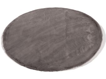 Vloerkleed Plush rond grijs