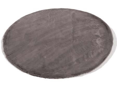Vloerkleed Plush rond grijs