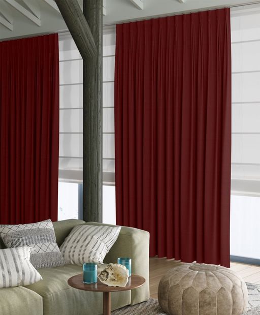 Gordijn Superior velours middenrood